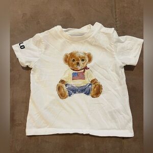 Polo by Ralph Lauren White Kids Tee with Teddy Bear 100% cotton